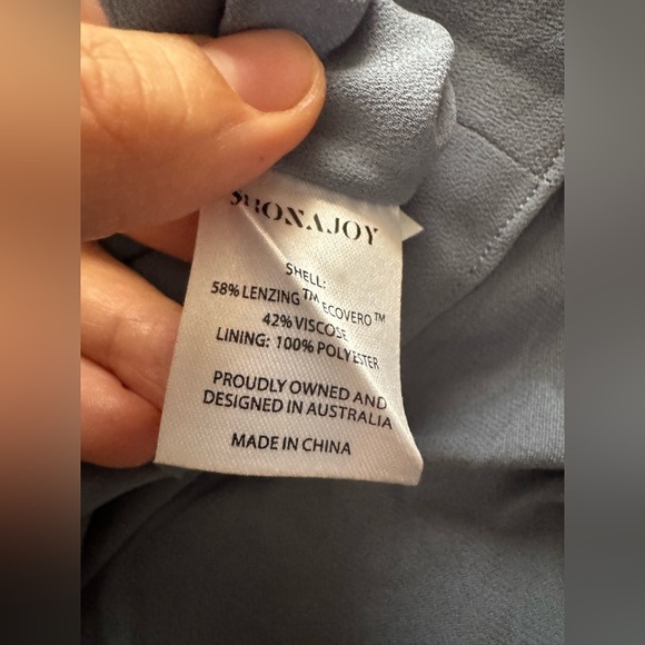 Shona Joy La Lune Asymmetrical Bias Cowl Midi Dress in Blue Smoke size 4 - Picture 15 of 15